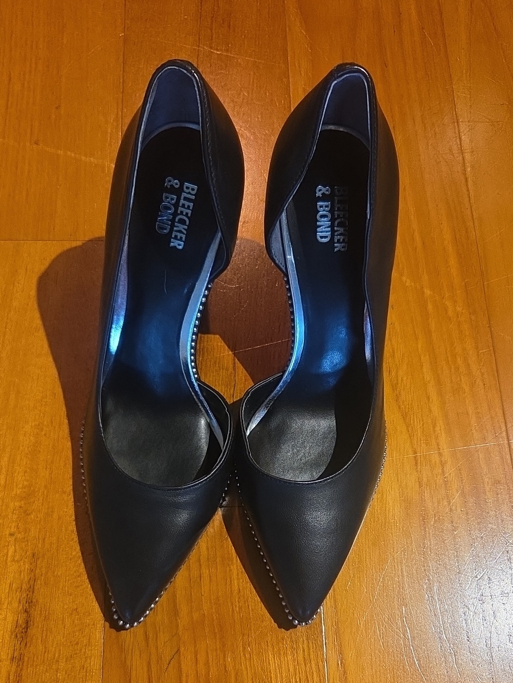 Bleecker & Bond Black Pointed D'Orsay Heels